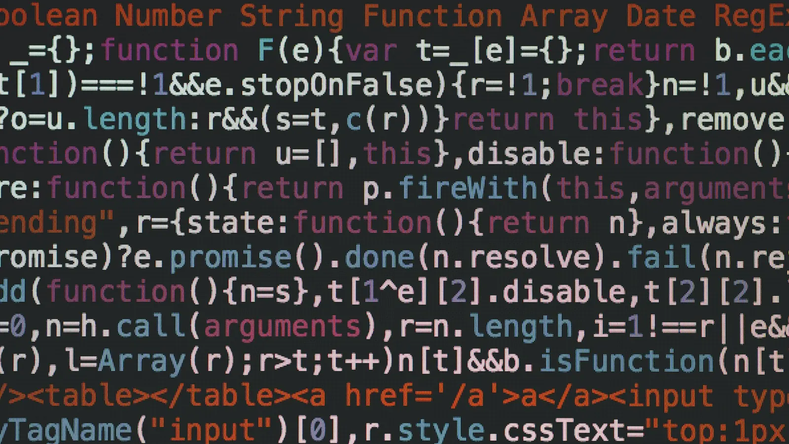 Close-up of code on a dark screen