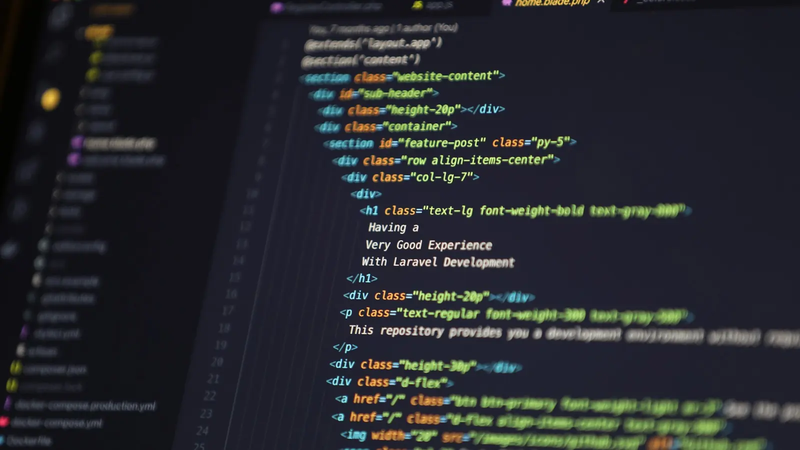 Source code on a dark screen